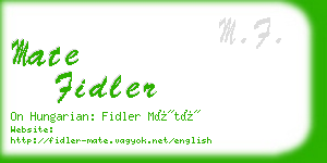 mate fidler business card